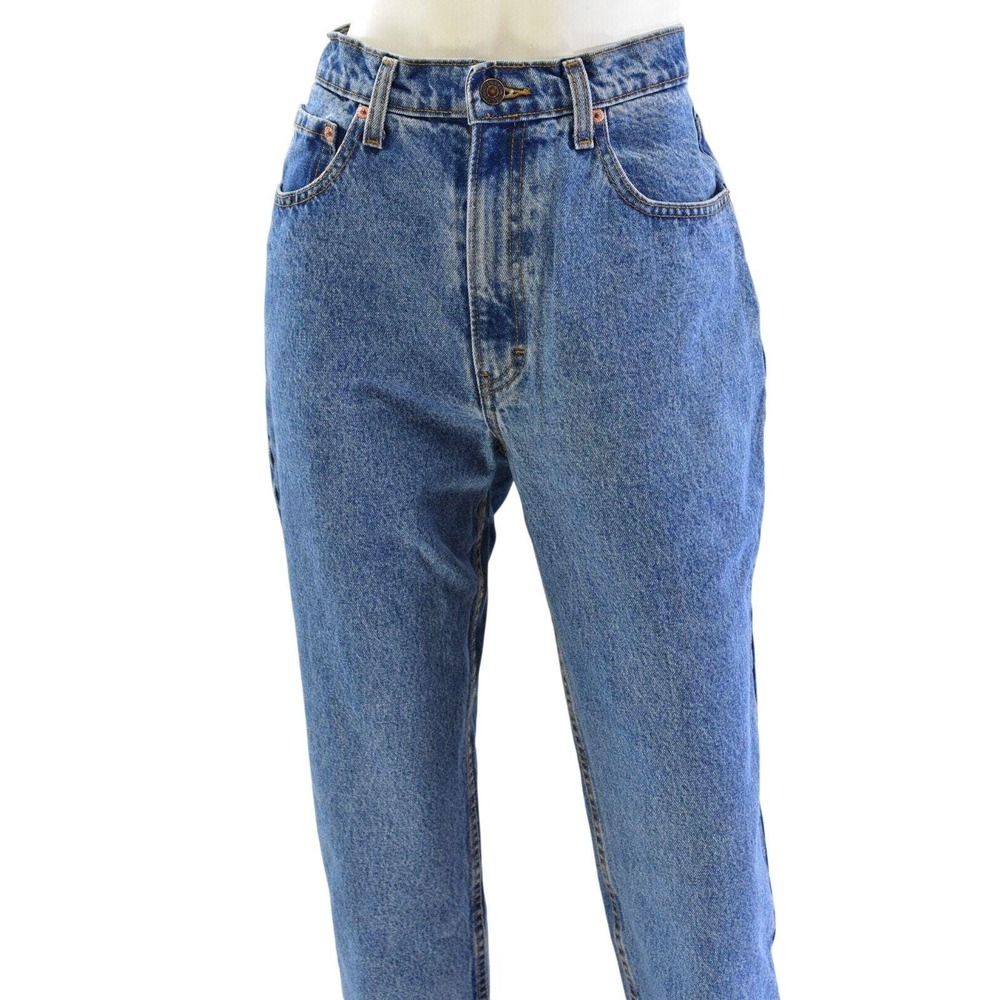 90s Vintage Jordache Jeans High Waist Tapered Leg Raw Hem Womens 14 32x29 Inseam - Picture 2 of 7